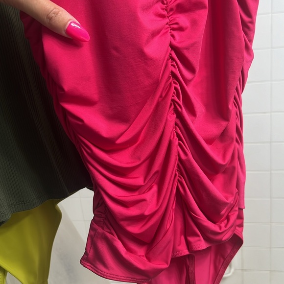 Express, hot, pink body contour bodysuit. Size large. - Picture 2 of 6